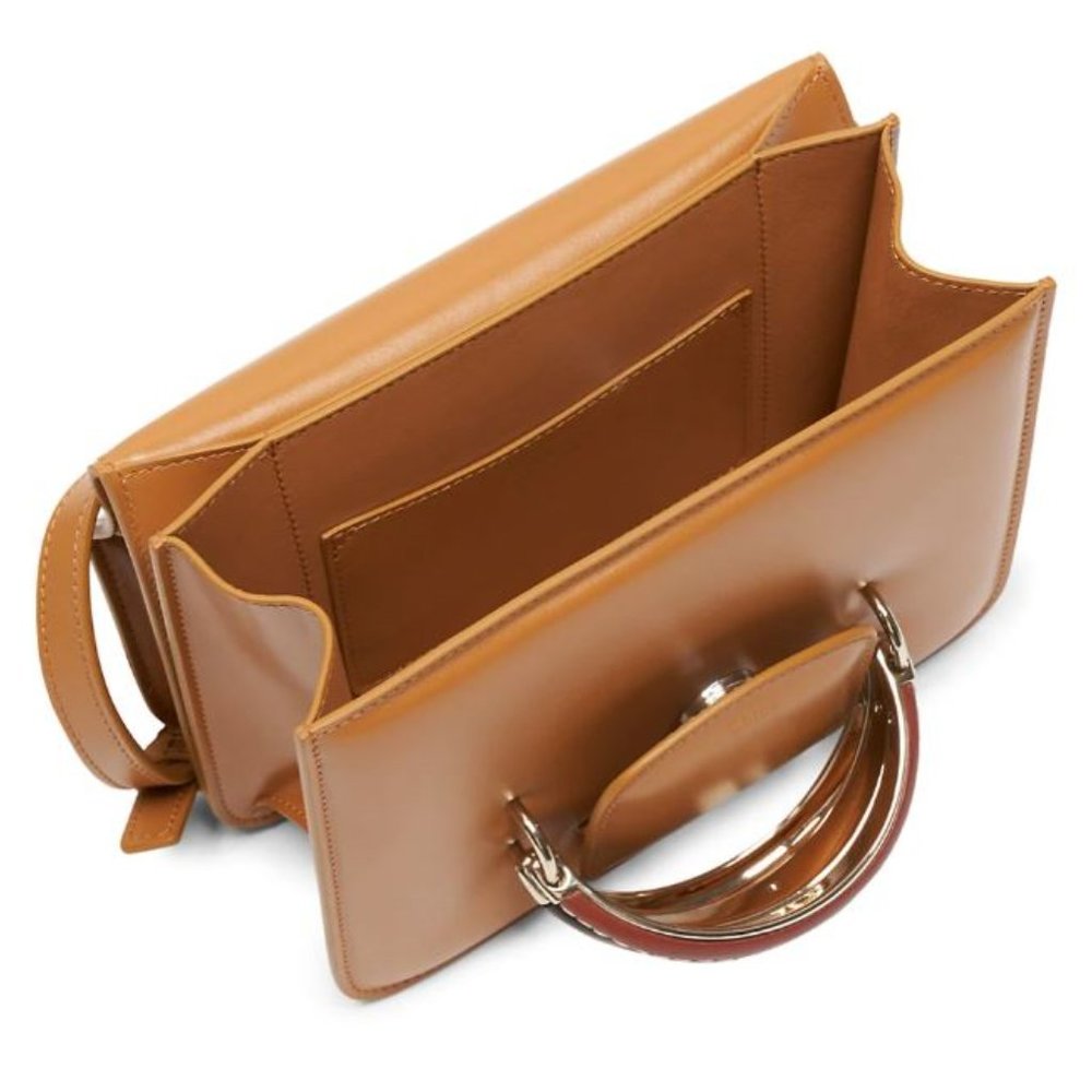 Chloé Kattie Leather Crossbody Clutch Bag Camel Brown - Picture 4 of 14